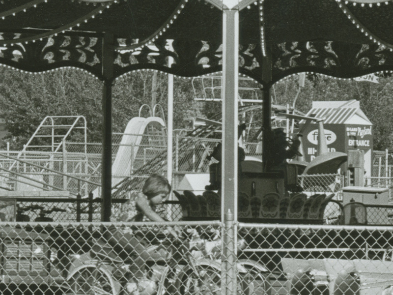 Hi-Land Playland, visible beyond the European Carousel, in 1977. Photo courtesy of Deseret News