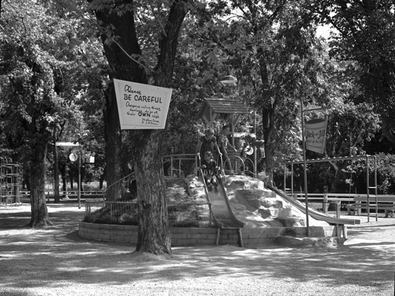Jack & Jill's Hill in July 1956. This is in the general area of today's Dinosaur Drop. Photo: The Salt Lake Tribune