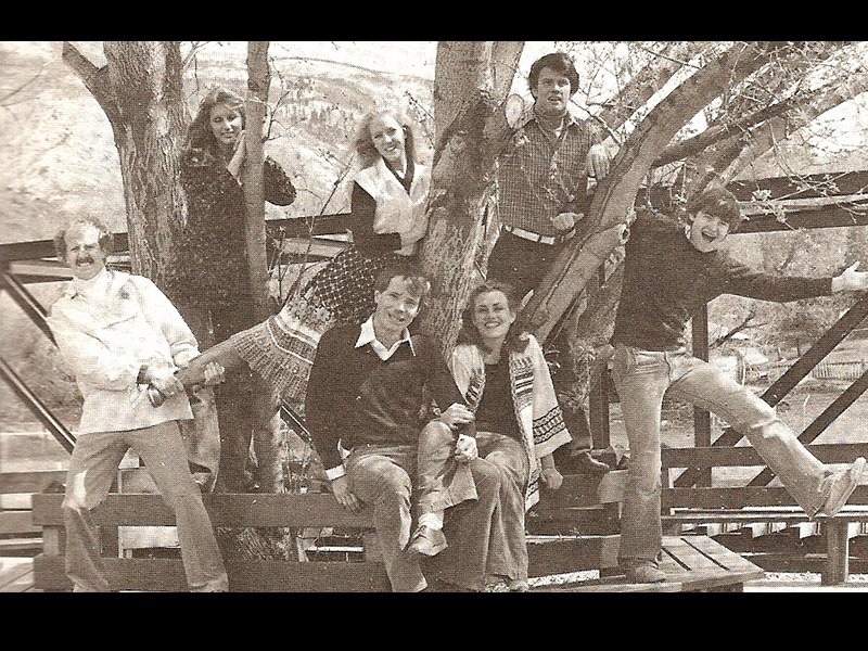 This Opera House cast photo from 1978 shows the bridge the train went across after leaving the station. Photo: Lagoon