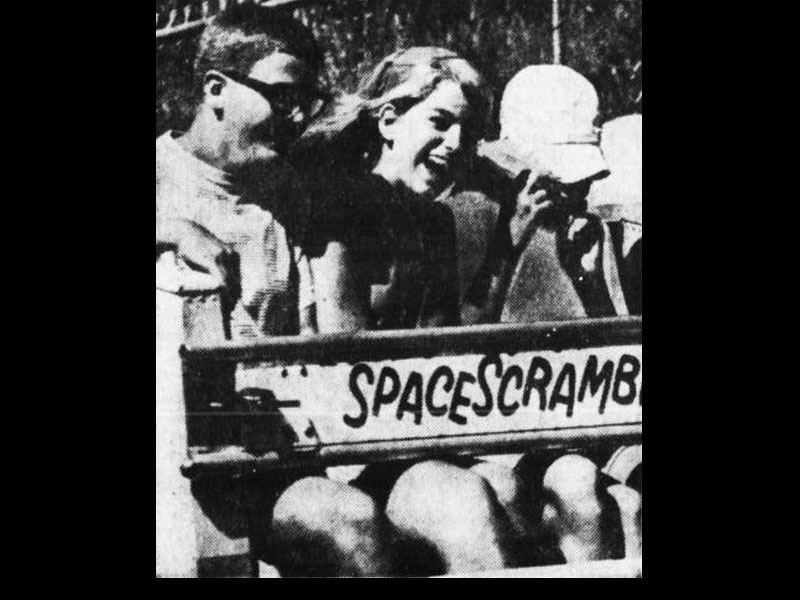 Riders on Space Scrambler in August 1967. Photo: Deseret News