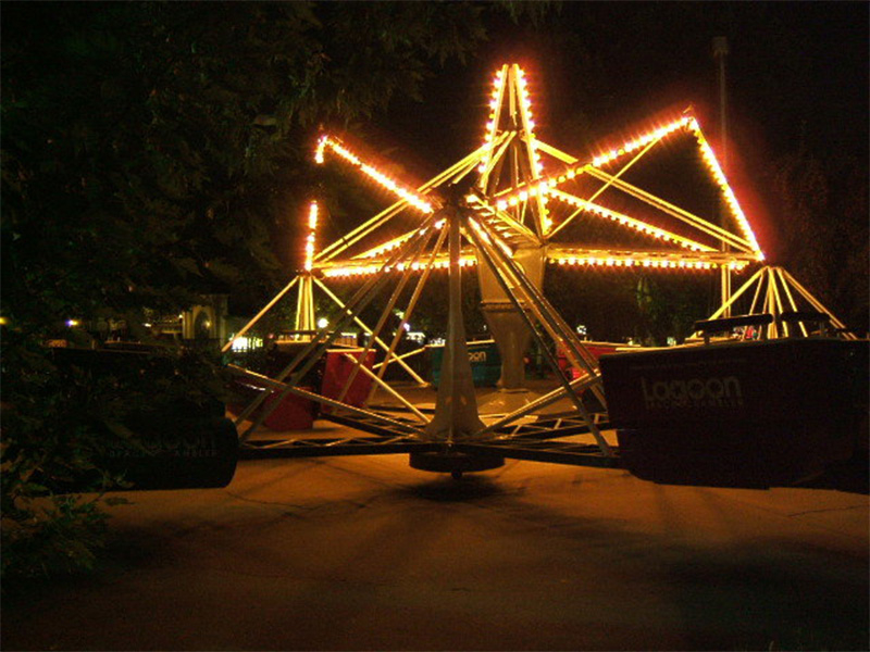 Space Scrambler at night, 2006. Photo: Rick