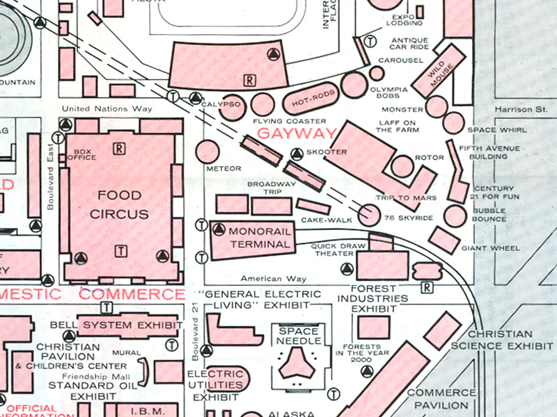 Guide map to the fair. Wild Mouse is at the top right.