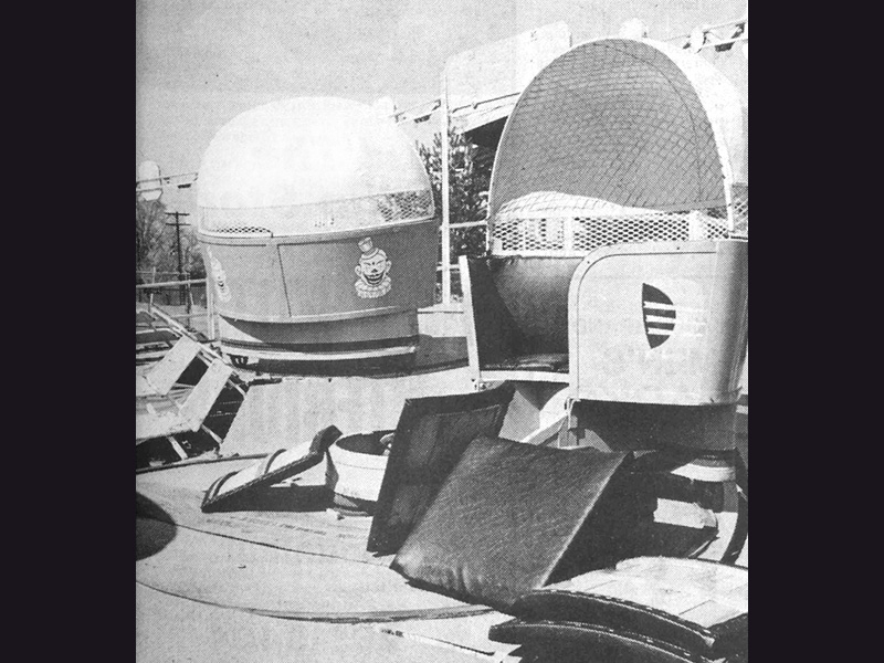 New padded seats and sidewalls being added to the ride in March 1977. Photo: Davis County Clipper