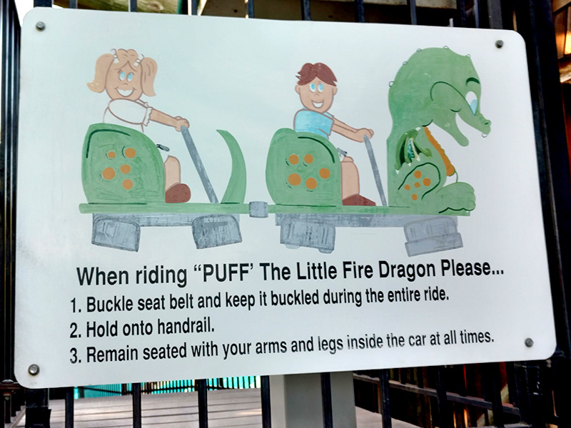 Safety notice by the operator's booth. Photo: B. Miskin