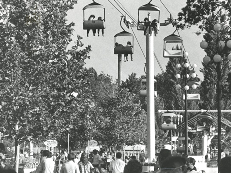 Sky Ride on the South Midway, 1980. Photo courtesy of Deseret News