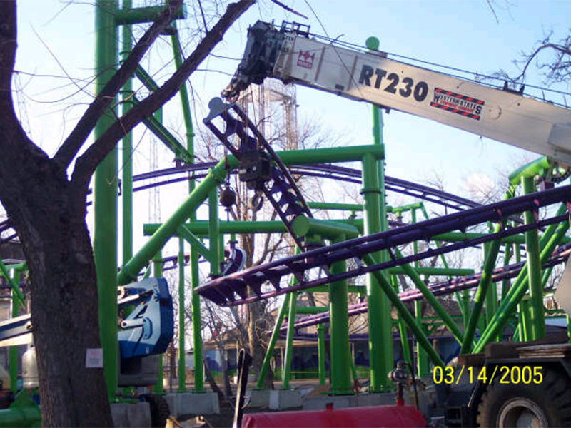 Construction progress photos from Lagoon's website, 2005.