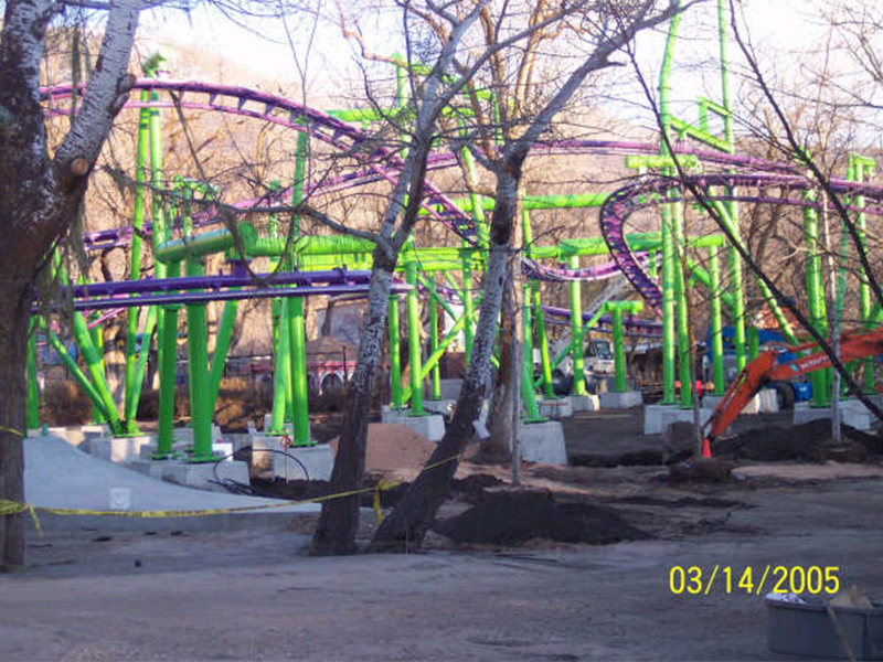 Construction progress photos from Lagoon's website, 2005.
