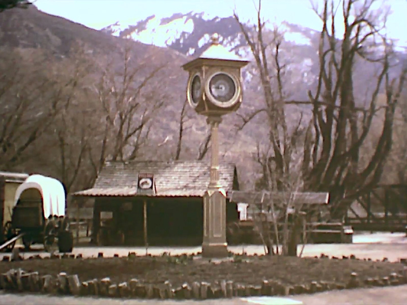 Main Street Clock and Blacksmith Shop in a 1980 film by Joseph L. Hatch.