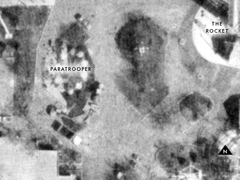 Aerial imagery from 2000 showing the planter between Paratrooper and The Rocket where the Catapult would later be built.