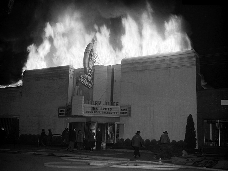 Fire at the Rainbow Randevu, 1948. Photo: Utah State Historical Society