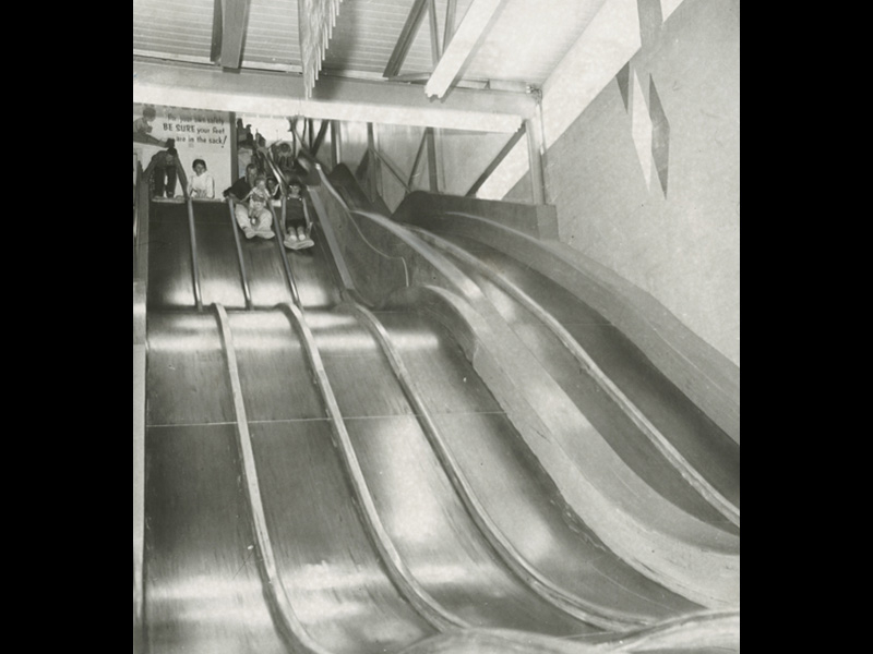The slides in May 1957. Photo courtesy of Deseret News
