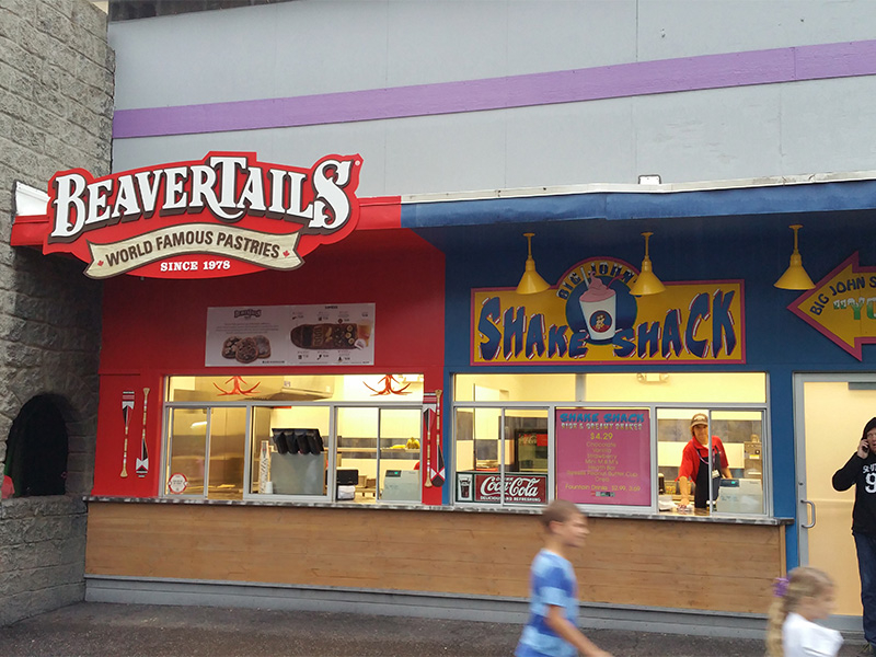 Today the front of the Fun House is occupied by food outlets. Photo: G. Wibert