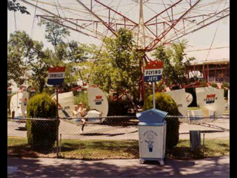 Photo of Lagoon's Flying Aces around the 1960s. Found in a collection of photos at Knoebels in Pennsylvania.