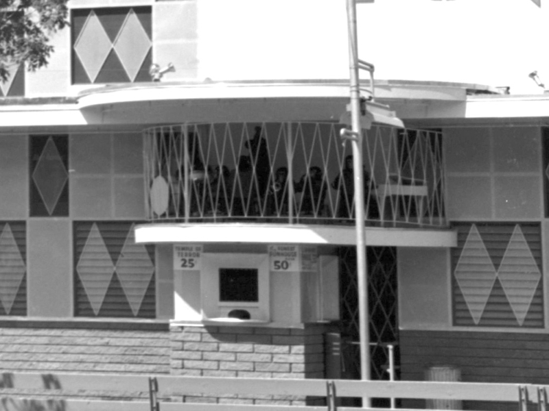 The monkey band above the entrance was behind bars when the Fun House opened in 1957. Photo: The Salt Lake Tribune