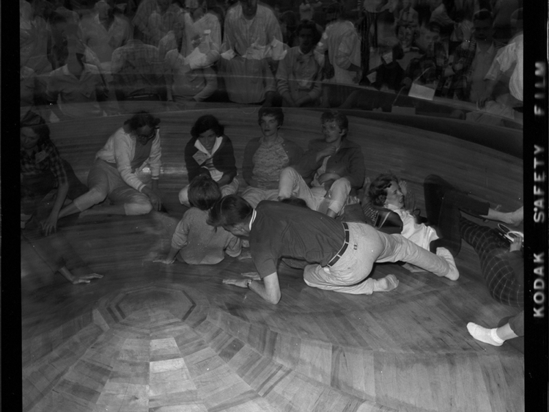 Spinning turntable in 1958. Photo: University of Utah, Special Collections