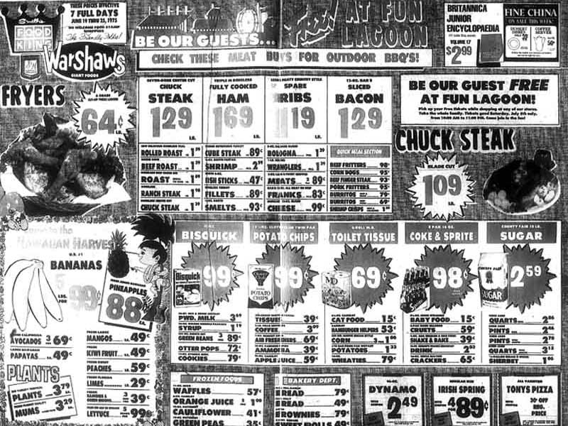 Lagoon promotion in a 19 Jun 1975 ad for Warshaw's.