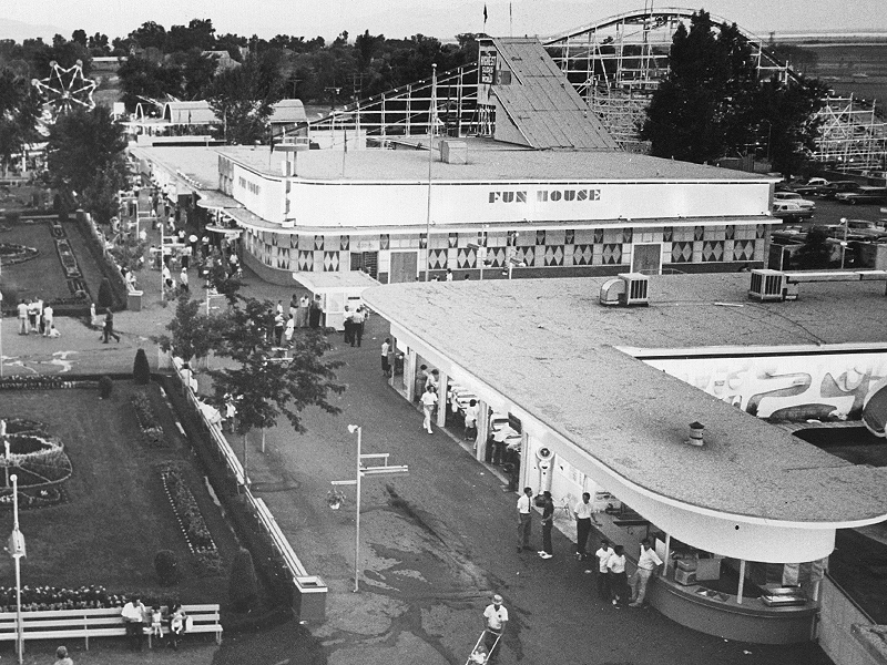 View of the west half of the Midway from the Ferris Wheel in 1963. Photo courtesy of Deseret News