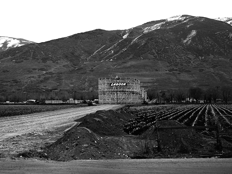 Prep work for the new parking lot entrance in progress in February 1954. Photo: J. Willard Marriott Library Special Collections, University Of Utah