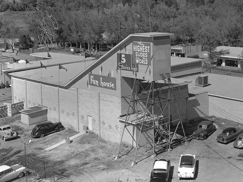 Newly completed Fun House in May 1957. Photo: J. Willard Marriott Library Special Collections, University Of Utah