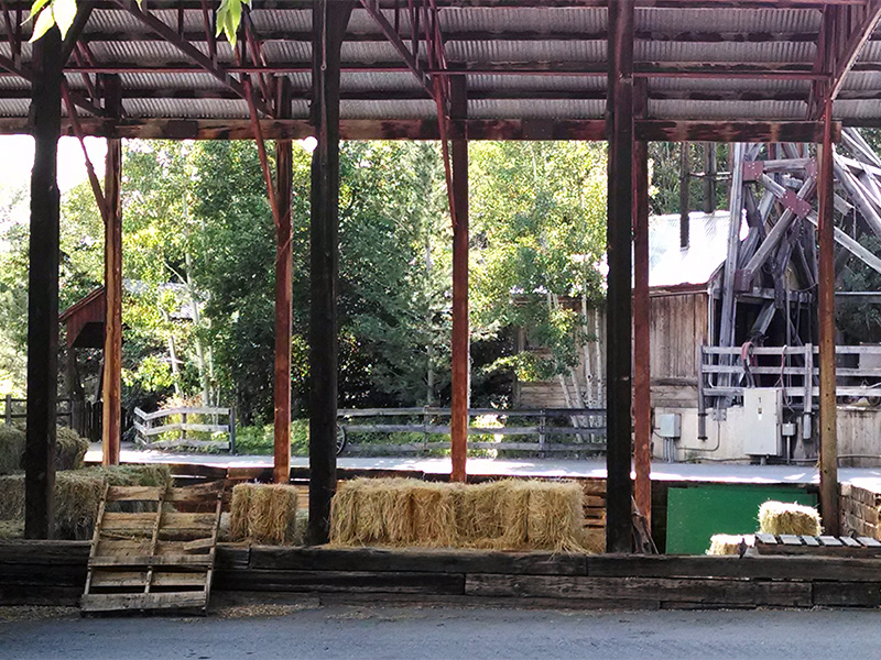 View of the hay barn and east side of Rattlesnake Rapids from the trail. Photo: B. Miskin