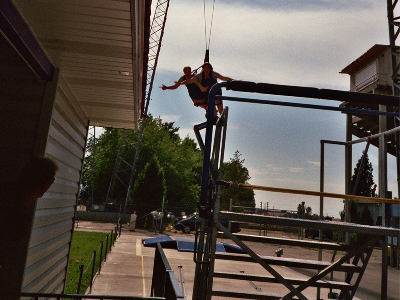 Sky Coaster flyers in 1998. Photo: N. Miskin