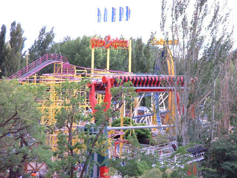 Cliffhanger and Wild Mouse as seen from the Sky Ride in 2002. Photo: Rick
