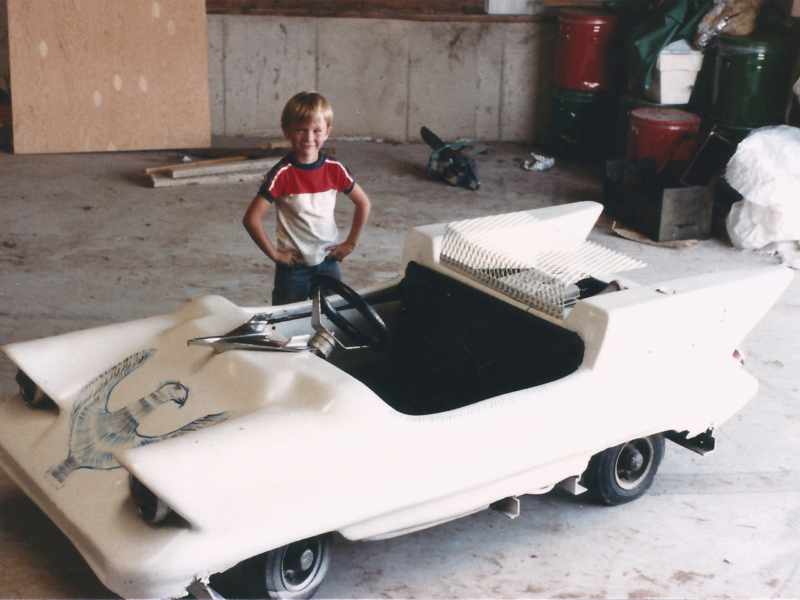 An original Lagoon Speedway car with designs added by Blaine Horrocks.